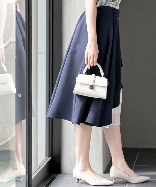 合繊ラッフル×シフォンプリーツ切替スカート 人気・おすすめ｜使いやすい・旅行におすすめ セール中 全国発送 国内発送・品質保証付き商品