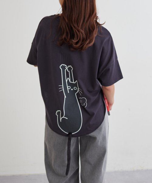 NICE CLAUP OUTLET(ナイスクラップ　アウトレット)/ネコしっぽTシャツ　ゆったり　猫　カットソー/img10