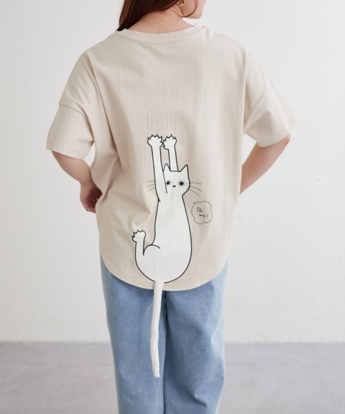 NICE CLAUP OUTLET(ナイスクラップ　アウトレット)/ネコしっぽTシャツ　ゆったり　猫　カットソー/img15