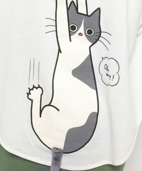 NICE CLAUP OUTLET(ナイスクラップ　アウトレット)/ネコしっぽTシャツ　ゆったり　猫　カットソー/img22