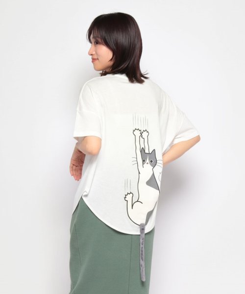 NICE CLAUP OUTLET(ナイスクラップ　アウトレット)/ネコしっぽTシャツ　ゆったり　猫　カットソー/img25