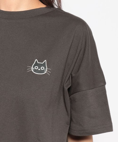 NICE CLAUP OUTLET(ナイスクラップ　アウトレット)/ネコしっぽTシャツ　ゆったり　猫　カットソー/img24