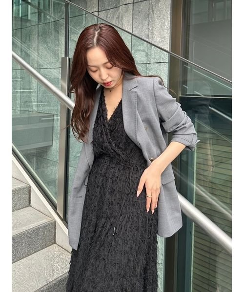 フリンジジャガードカシュクールワンピース【WEB限定カラー/WEB限定00  