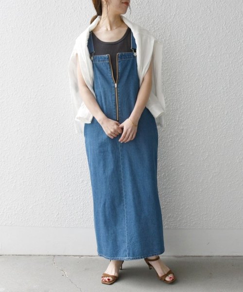 SHIPS any WOMEN(シップス　エニィ　ウィメン)/《予約》SHIPS any:〈洗濯機可能〉フロントジップ ジャンパー スカート［SHIPS any DENIM］/img25