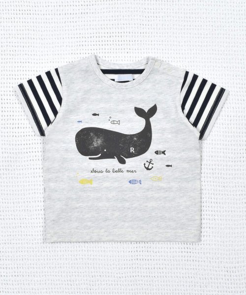 fillot de bebe reduction(フィヨ・デュ・ベベ・ルダクティオン)/ボーダークジラTシャツ(70~90cm)/img04