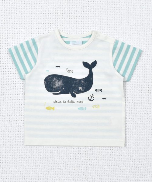 fillot de bebe reduction(フィヨ・デュ・ベベ・ルダクティオン)/ボーダークジラTシャツ(70~90cm)/img11