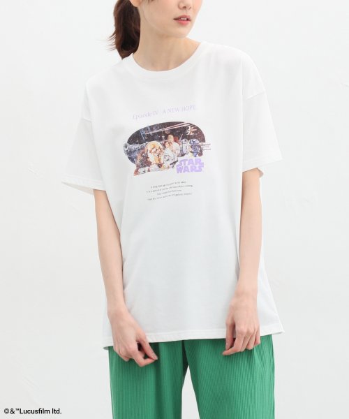 Honeys(ハニーズ)/ハニーズ／スター・ウォーズ／ゆるＴ トップス Tシャツ カットソー レディース 白 /img01