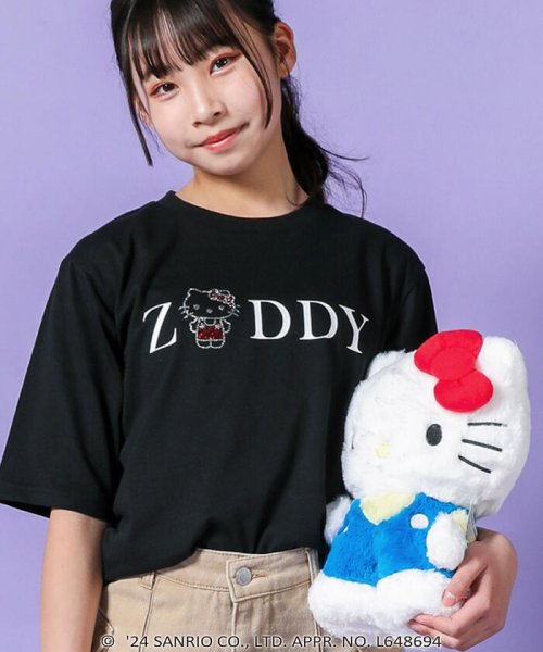 ZIDDY(ジディー)/【 ニコ☆プチ 掲載 】【ハローキティ×ZIDDY】ラインストーンロゴTシャツ(/img03