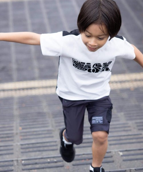 WASK(ワスク)/【接触冷感】BMXフロッキープリントバイカラー天竺Tシャツ(100~160cm)/img06