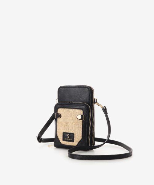 パナマ風ベルト金具スマホショルダー  D1201636038(9295円)