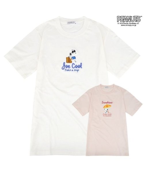  PEANUTS( ピーナッツ)/スヌーピー Tシャツ 半袖 刺繍 ジョークール SNOOPY PEANUTS LL ブラック/img01