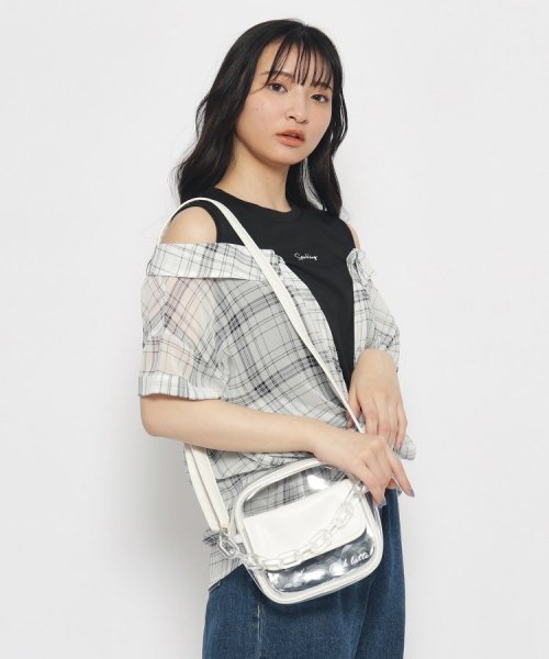  【推し活にも】チェーン付きビニールショルダー