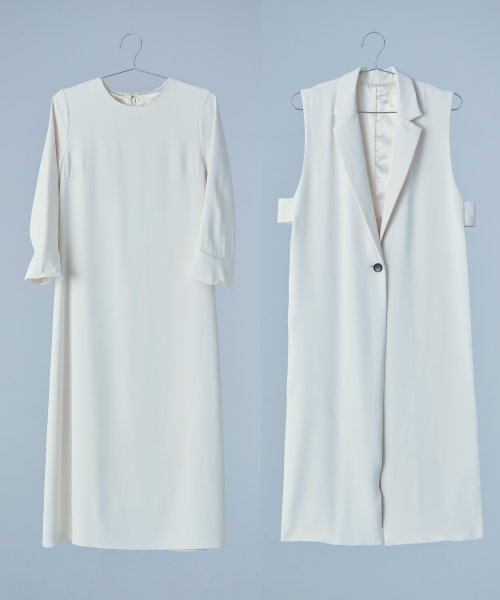 niana ニアナ フレアスリーブAラインワンピース&サイドオープンロングジレ セレモニースーツ レディース 2点 セットアップ レース パイピング 七分袖 シ ルイルエブティック/ノーカラーウエストタックペプラムパンツスーツ3点セット「SU1082」 E1945296868(14850円)