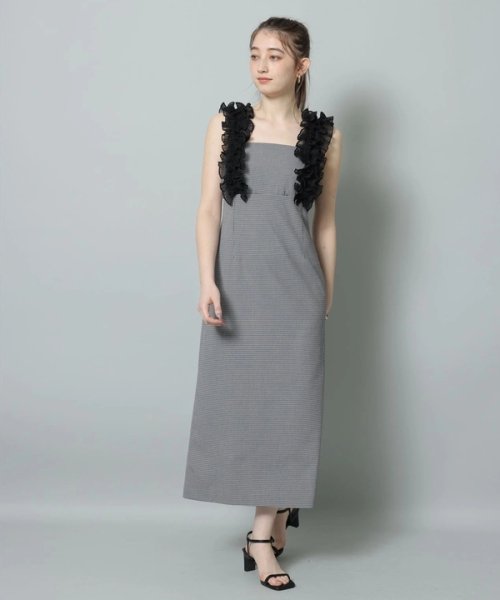 ショルダーフリルIラインワンピース 予めご了承ください