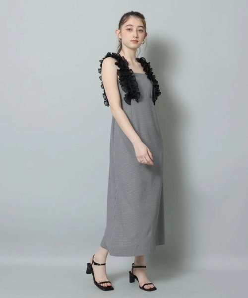 ショルダーフリルIラインワンピース 予めご了承ください