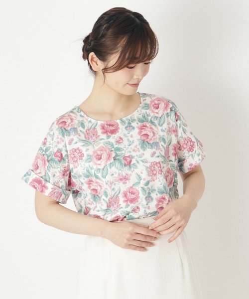  LAURA ASHLEY(ローラアシュレイ)/【GIFTおすすめ】ワイルド ローズ柄Tシャツ/img01