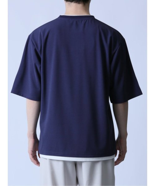 semanticdesign(セマンティックデザイン)/ダブルフェイス梨地 フェイククルーネック半袖Tシャツ メンズ Tシャツ カットソー カジュアル インナー トップス ギフト プレゼント/img06