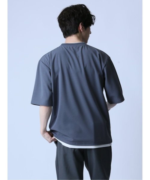 semanticdesign(セマンティックデザイン)/ダブルフェイス梨地 フェイククルーネック半袖Tシャツ メンズ Tシャツ カットソー カジュアル インナー トップス ギフト プレゼント/img11