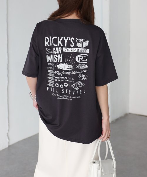 Riberry(リベリー)/前後箔シルバ－プリントTシャツ/img17