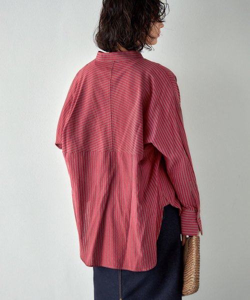 STYLE DELI(スタイルデリ)/カラーナチュラルストライプ織りシャツ/img29