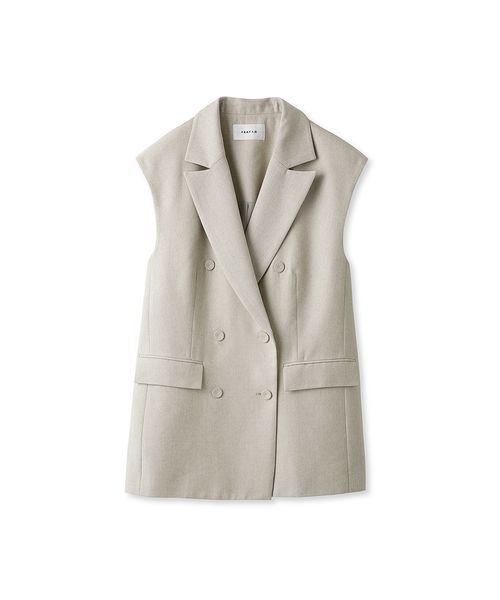 ピークドラペルスリーブレスダブルジャケット 予めご了承ください