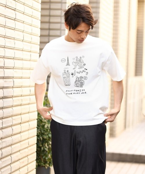 a.v.v (MEN)(アー・ヴェ・ヴェメンズ)/【ucaU×a.v.vコラボ】フロントプリントワイドシルエットTシャツ/img12