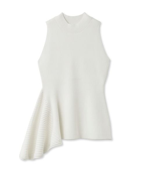 アシメヘム畦編みペプラムノースリニット アシメヘム畦編みペプラムノースリニット アシメヘム畦編みペプラムノースリニット V1303248785(10010円)