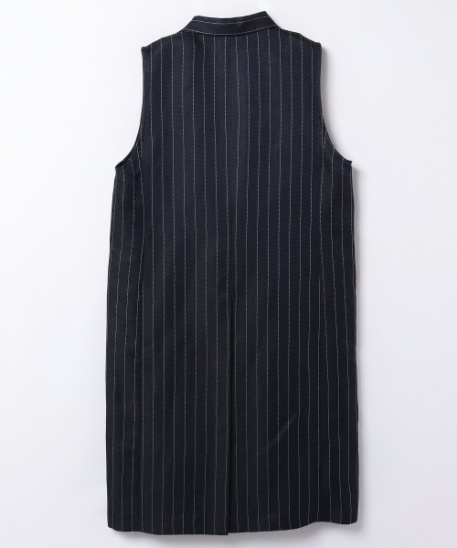 【セットアップ対応商品】ピンストライプロングベスト 