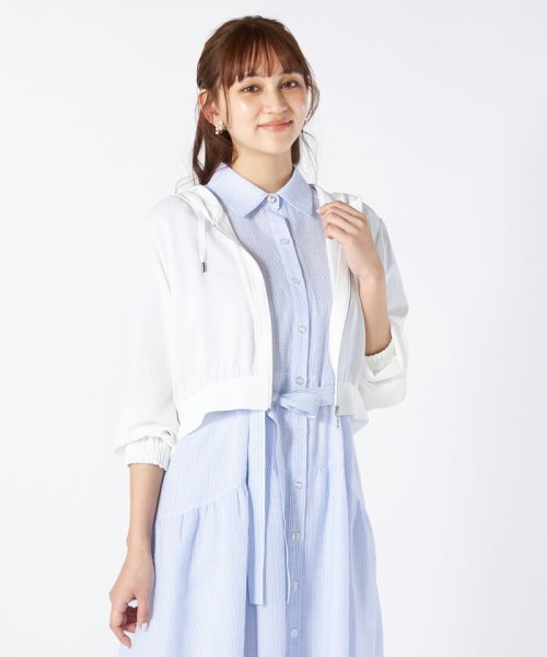 ピンストライプシャツワンピース(サックス) 