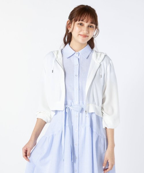 ピンストライプシャツワンピース(サックス) 