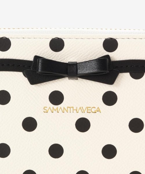 ソリッドリボンドット長財布 