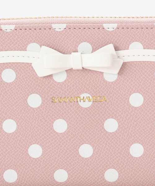 ソリッドリボンドット長財布 