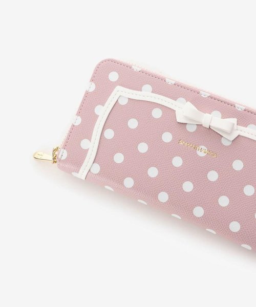 ソリッドリボンドット長財布 