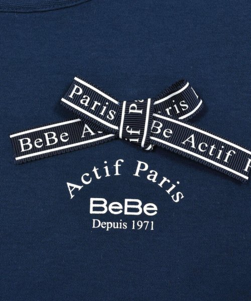 BeBe(ベベ)/スカラップ袖ロゴリボンスムースTシャツ(90~160cm)/img12