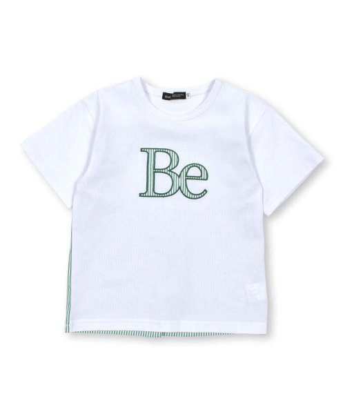 BeBe(ベベ)/【お揃い】ストライプ切替パッチロゴ半袖Tシャツ(90~150cm)/img16