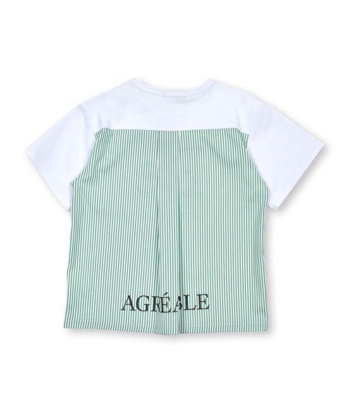 BeBe(ベベ)/【お揃い】ストライプ切替パッチロゴ半袖Tシャツ(90~150cm)/img17