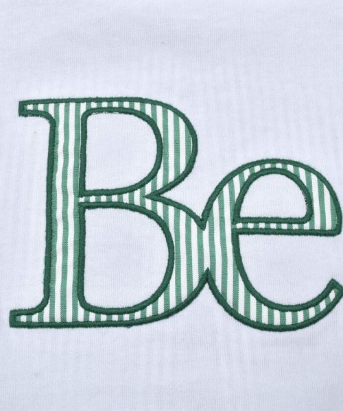 BeBe(ベベ)/【お揃い】ストライプ切替パッチロゴ半袖Tシャツ(90~150cm)/img19