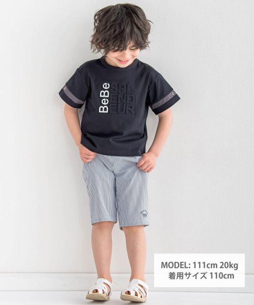 BeBe(ベベ)/エンボス加工ロゴ天竺BIG半袖Tシャツ(90~160cm)/img01