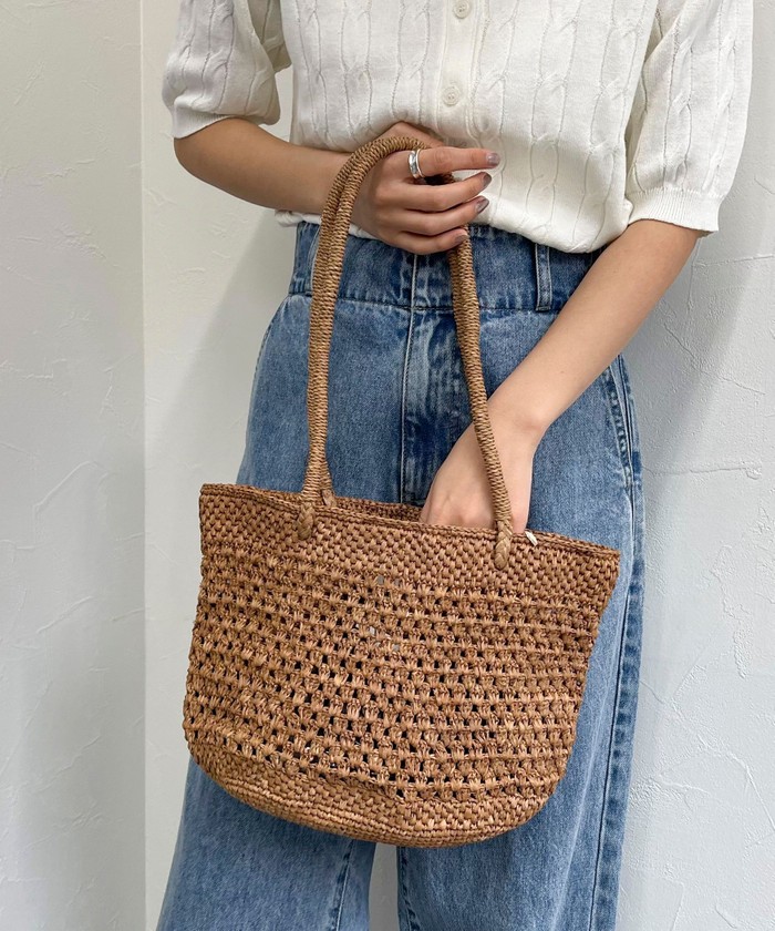 IVAHONA HUMAN WOMAN】【IVAHONA】ラフィアトートバッグ | ヒューマン