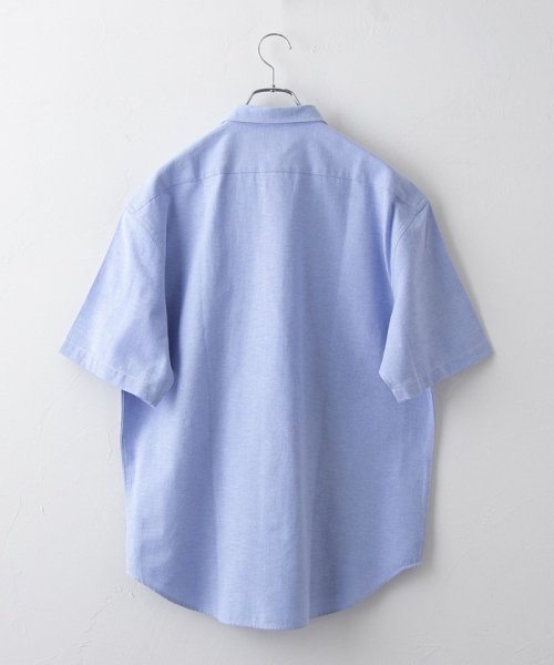 coen(coen)/ワンポイントベア刺繍OXBDストライプ半袖シャツ/img38