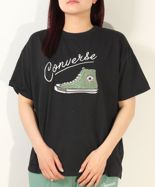 CONVERSE(コンバース)/【CONVERSE/コンバース】シューズサガラ刺繍半袖Tシャツ/img01