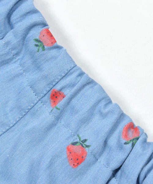 セール】【お揃い】イチゴ柄プリントワンピース+ブルマセットアップ  