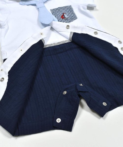 SLAP SLIP BABY(スラップスリップベビー)/セーラー襟ネクタイ胸ポケット付き半袖ロンパースベビー(60~80cm)/img13