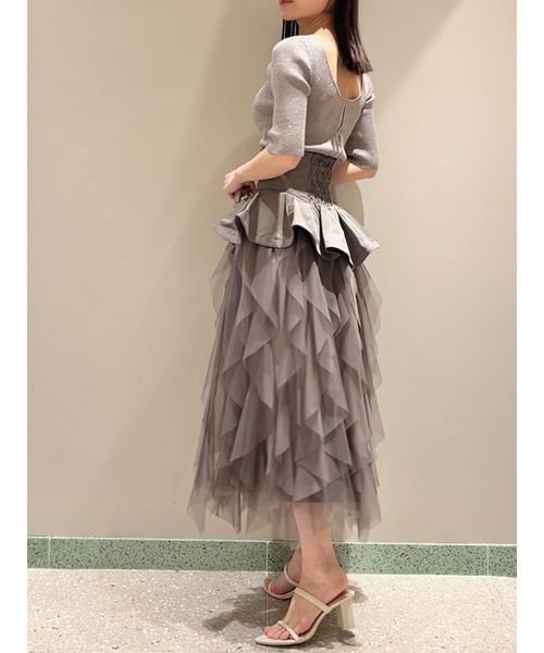 ペプラムベルトチュールスカート 予めご了承ください