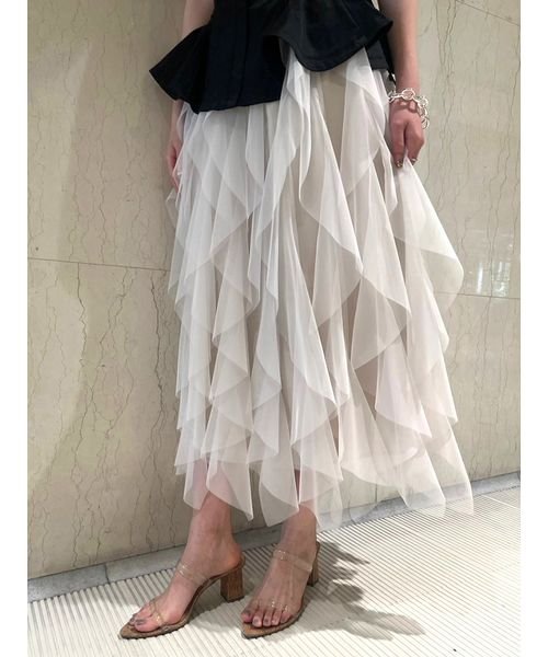 ペプラムベルトチュールスカート 予めご了承ください