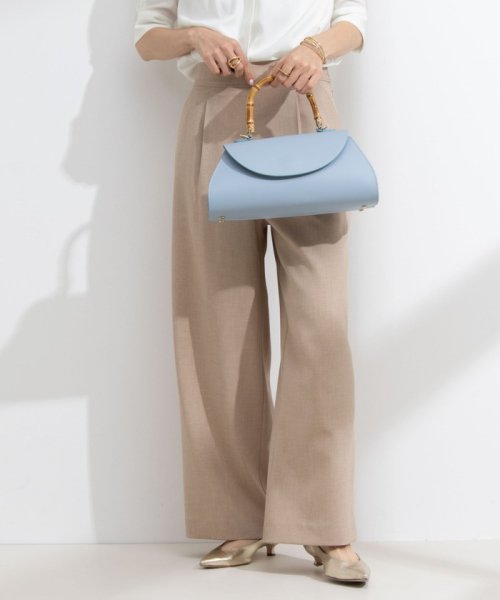 《セットアップ対応》ウォッシャブル麻調ワイドパンツ 