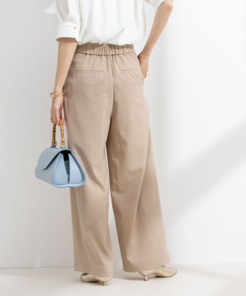 《セットアップ対応》ウォッシャブル麻調ワイドパンツ 