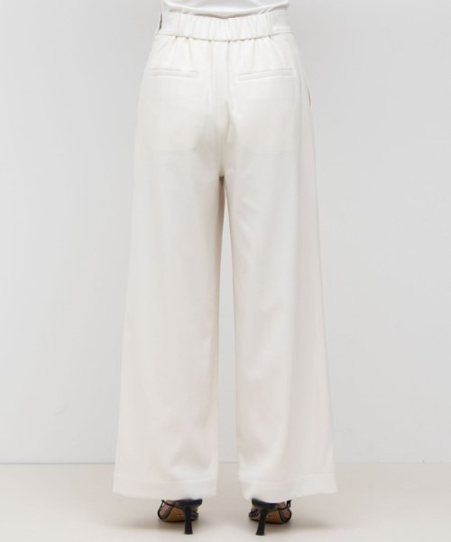 《セットアップ対応》ウォッシャブル麻調ワイドパンツ 