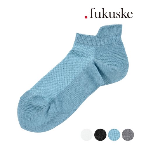 dotfukuske(．ｆｕｋｕｓｋｅ)/.fukuske(ドット福助) ： 甲メッシュ ソックス スニーカー丈 かかと上部分ベロ付き(3330－023) 婦人 女性 レディース 靴下 フクスケ fuk/img01