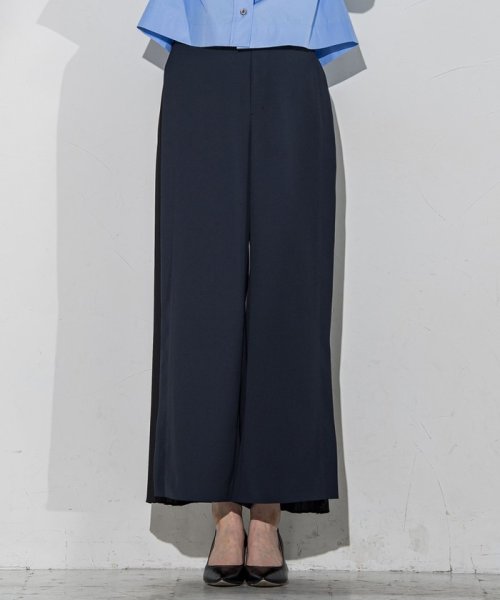 ツイルサイドプリーツパンツ 吸水速乾 接触冷感